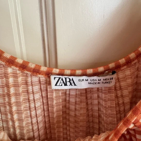 Zara Orange Gingham Maxi Slip Dress - Picture 3 of 4